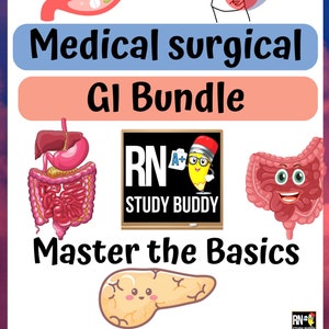 Nursing School GI bundle Gastrointestinal . 21 Pages of GI nursing notes and cheat sheets. Master the basics of common GI conditions.