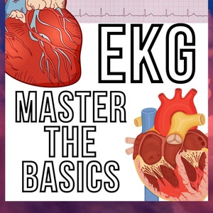 38 Pages Easy EKG and master the basics like heart blocks, help with junctional rhythms, tachycardias, bradycardia, pacemaker, PVCs, PACs