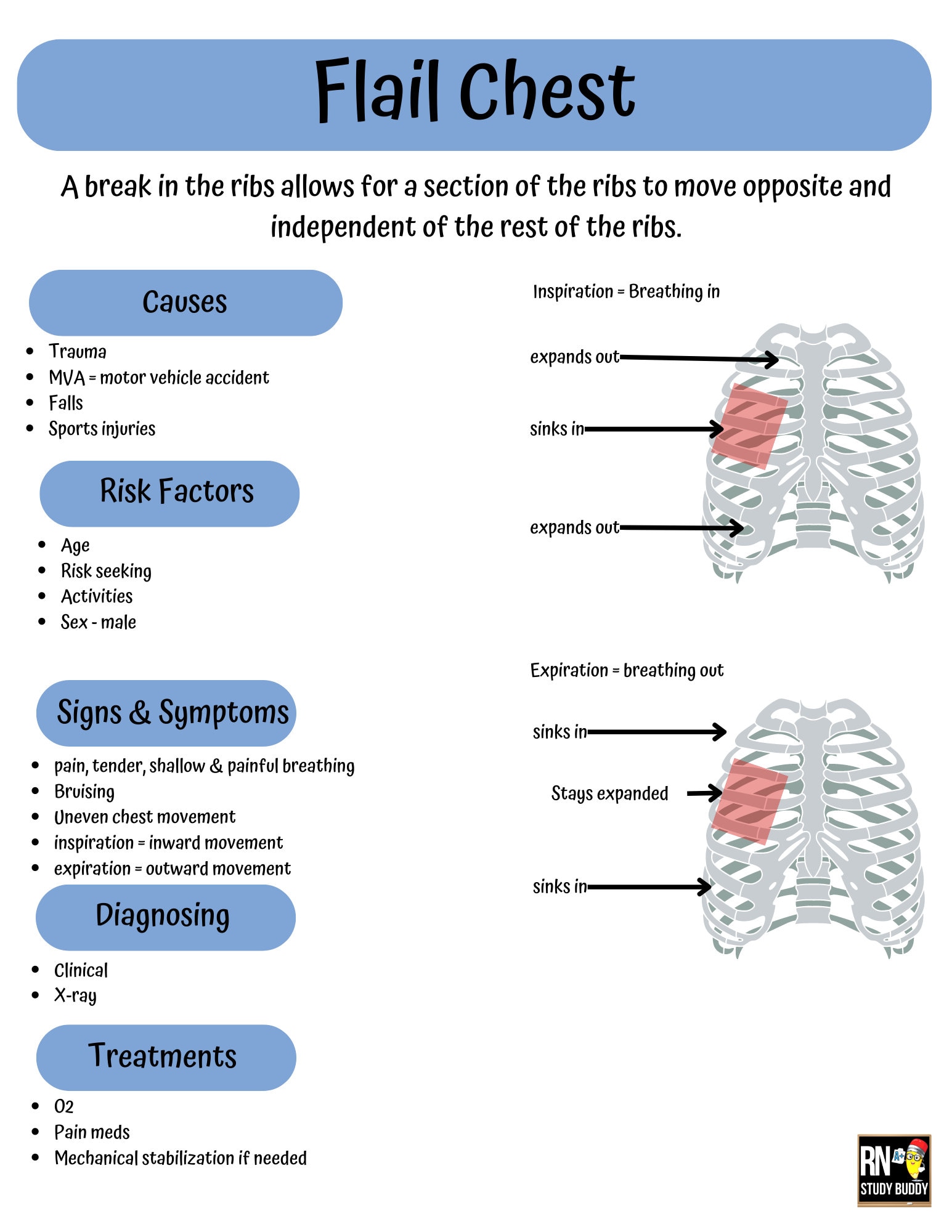 Flail Chest Nursing School Notes Med Surg Pulmonary Basics Etsy