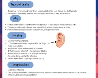 Nursing school notes, MedSurg Neurology Ventriculoatomy, this cheat sheet gives you the need to know information.