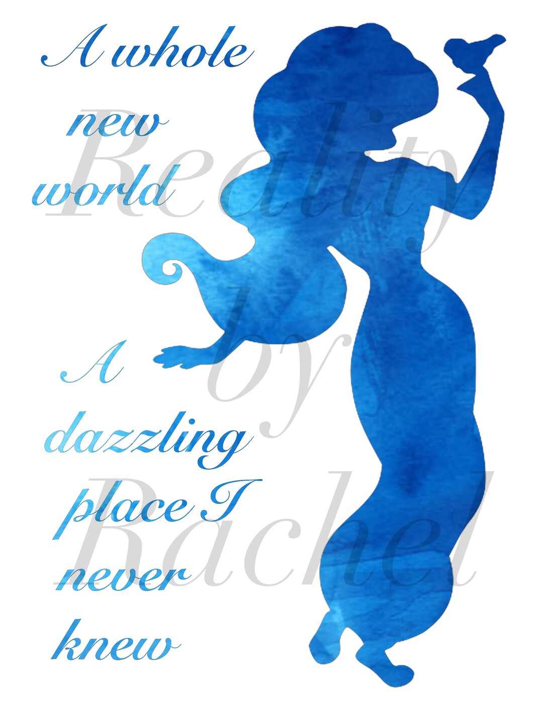 Jasmine Quote Printout Blue Individual Etsy