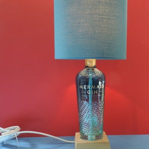 Mermaid Gin Bottle Table Lamp
