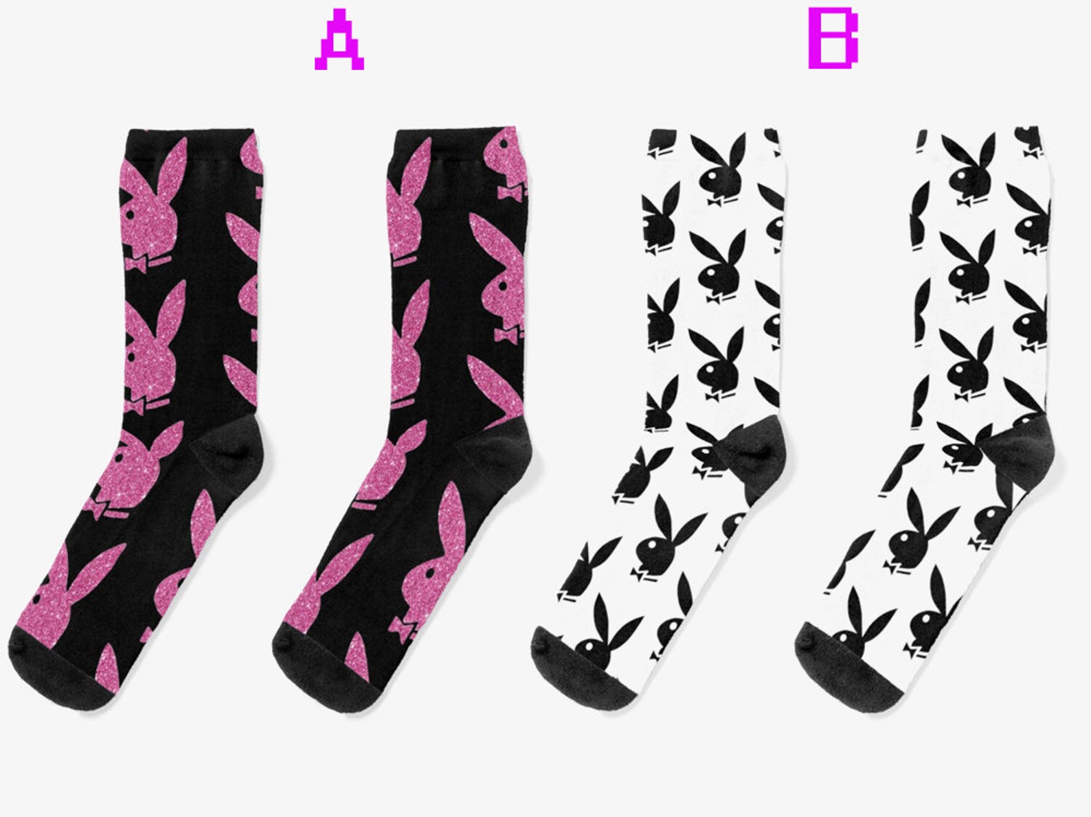 Playboy Bunny Socks Unisex Adults Socks Gift for Women and Etsy