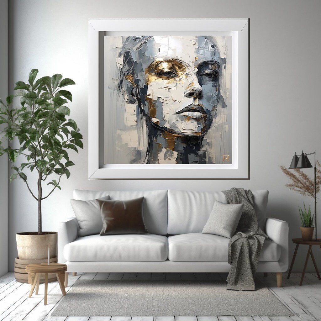 Distorted digital Painting Portrait Collection Unique AI ART Touched