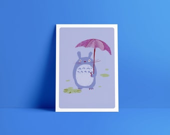 Affiches totoro A4, Ghibli, cadeau naissance, décoration murale chambre enfant, Totoro