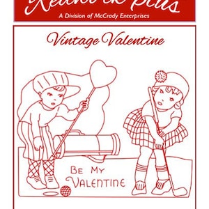 Vintage Redwork Valentine nr. 27-Redwork plus-handborduurwerk