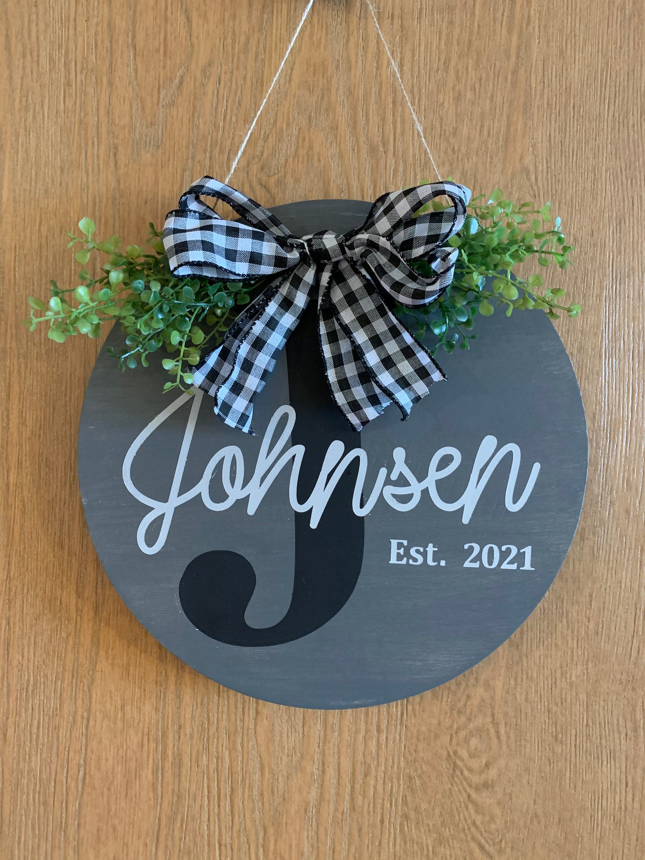 Custom Monogram Front Door Hanger Etsy