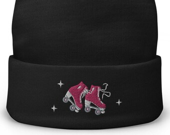 Patines bordados gorro / sombrero de invierno / sombrero de punto patinador acogedor / regalo para patinador