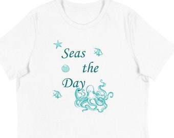 Mares el día / Aprovechar el día / Temática oceánica / Beach Vibe / Octopus / Sea Star / Camiseta relajada para mujeres