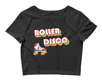 Roller Disco Tee / Regalo para Roller Skater / 70's Vibe Shirt / Disco Lover Too / 80's Tee / Women's Crop Tee