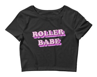 Roller Babe / Linda camiseta de skate en línea / Regalo de skate en línea / Roller Derby Lover / Camiseta de cultivo para mujer