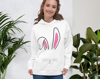 Rabbit Lover Sudadera con capucha unisex / Regalo para Bunny Lover / Sudadera acogedora /