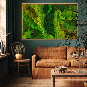 Moss Wall Art – Preserved Moss Frame – Natural Moss Art – Green Wall Decor – Nature Room Decoration