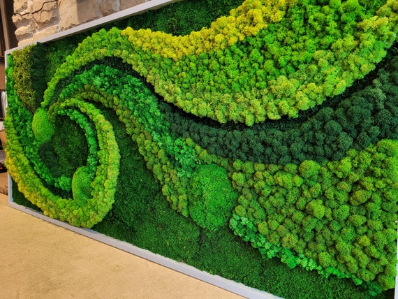 Moss wall art; Vertical Zen Garden; Preserved Moss Wall Sculpture; Pla –  ContemplativeObjects