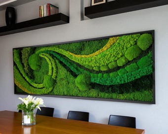 Preserved Moss Wall Art: Natural Green Room Decor