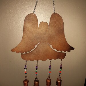 Angel Windchime - Recycled Metal with Glass Lampwork Beads and 4 Bells