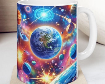 Cosmic Wonder Ceramic Mug - Galaxy Artwork, Space Lover Gift, Unique Coffee Cup, Astronomy Decor, Starry Night Vibes