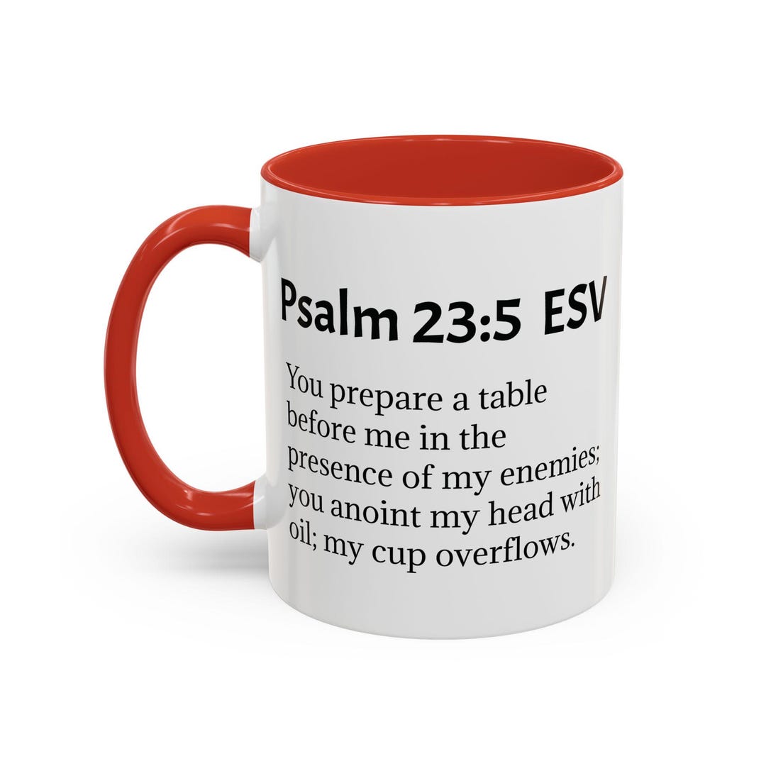 Scripture Tea Cups Inspirational Bible Verse Coffee Mug, Psalm 23:5 Verse Mug ...