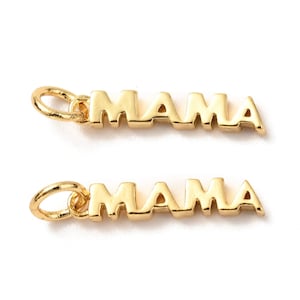 Dije de mamá chapado en oro de 18 quilates / Dijes para el Día de la Madre / Dijes de mamá / Dijes de palabras / Dijes al por mayor / Juego de 5 / Juego de 10