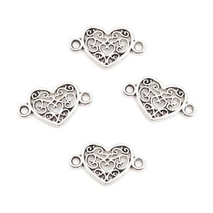 Antique Silver Filigree Heart Connector | Heart Connectors | 5 Connectors | 10 Connectors | 20 Connectors