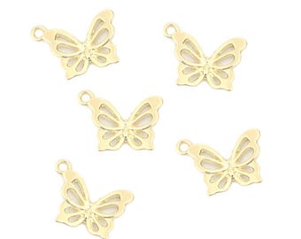 Gold-Plated Butterfly Charm | Spring Charms | Insect Charms