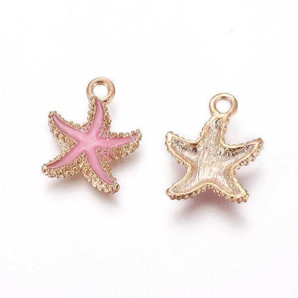 Enamel Starfish Charm | Starfish Charms | Enamel Charms | Bulk Charms | Set of 5 Charms | Set of 10 Charms | Set of 20 Charms