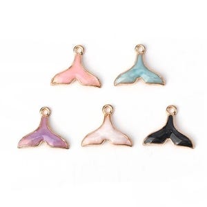 Gold Emaille Wal Schwanz Anhänger | Sommer Charms | Ozean Charms | 5 Anhänger | 10 Anhänger | 20 Anhänger