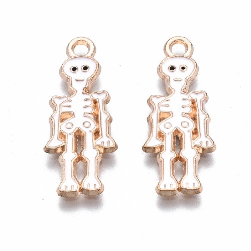 Enamel Skeleton Charm Halloween Charms Bulk Charms Set Etsy