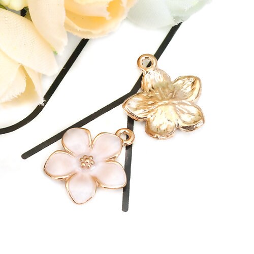 Spring Charm Gold Enamel Flower Charm | Spring Charms | Floral Charms - Etsy