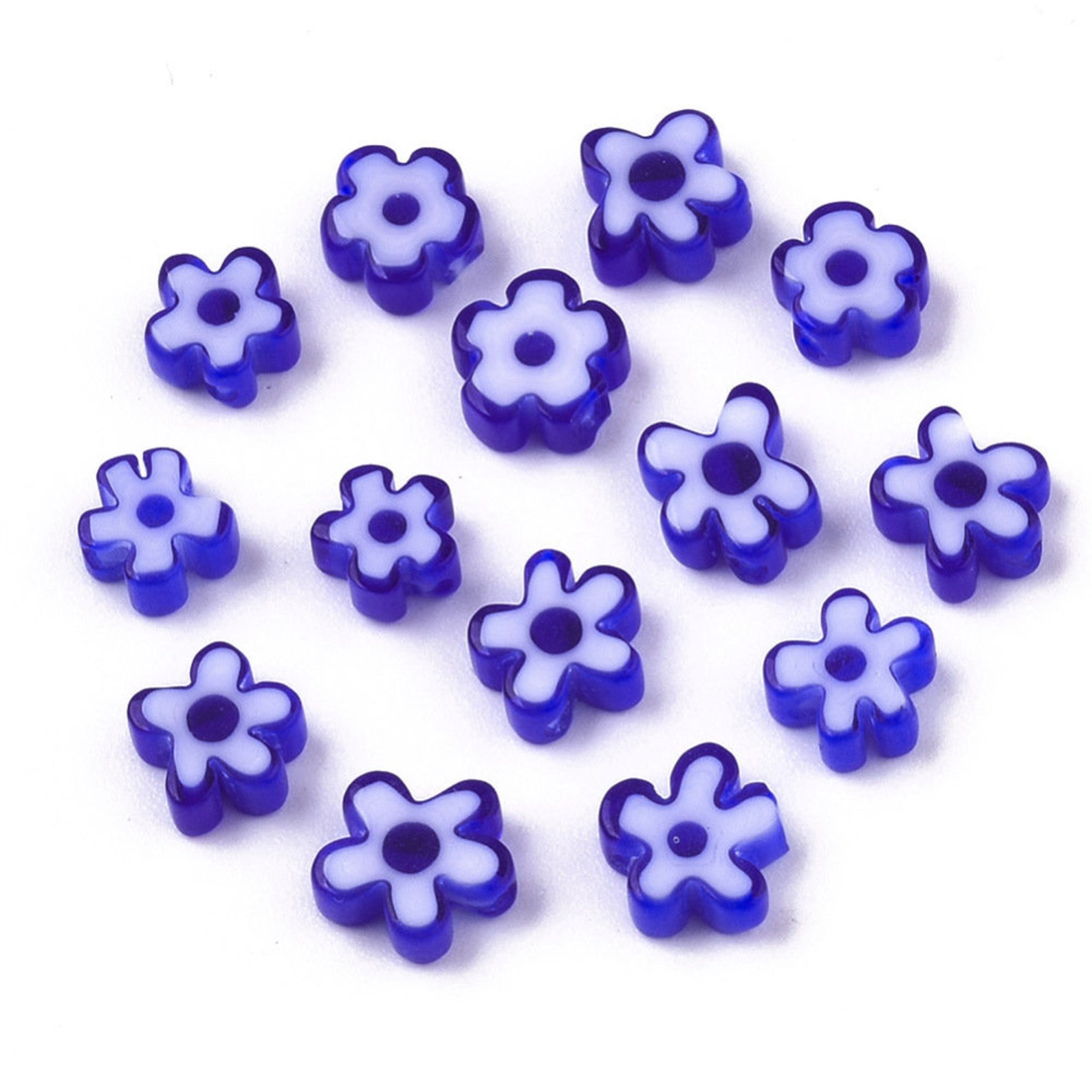 Flower Glass Beads Spring Beads Flower Beads Glass Beads Etsy