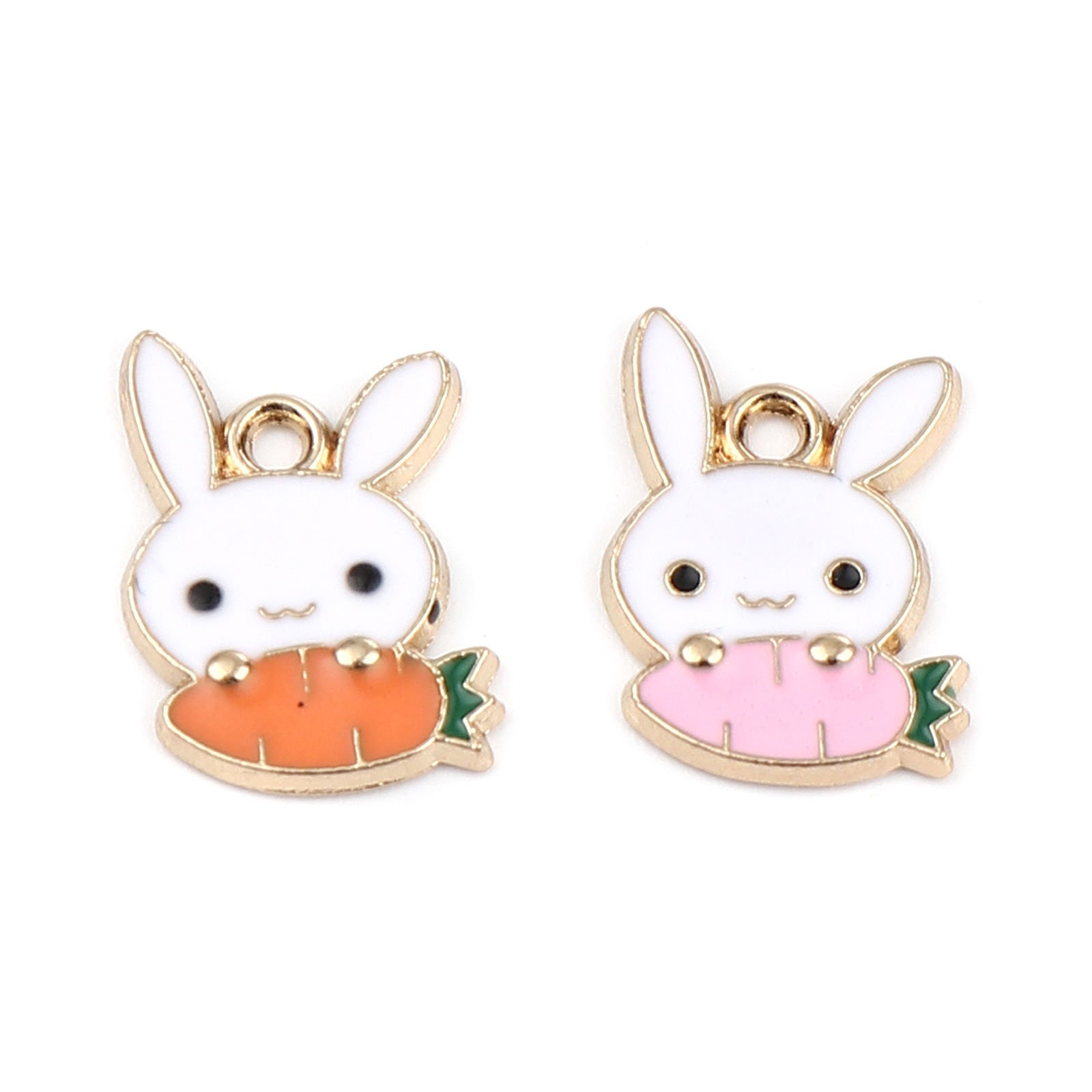 50 Pieces Easter Bunny Charms Cute Bunny Rabbit Charm Small Animal Charms  for Jewelry Assorted Alloy Rabbit Pendant Carrot Jewelry for DIY Crafts