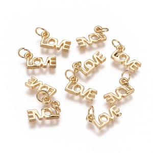 Small Word &quot;Love&quot; Charm | Valentine&#39;s Day Charms | Love Charms | 5 Charms | 10 Charms