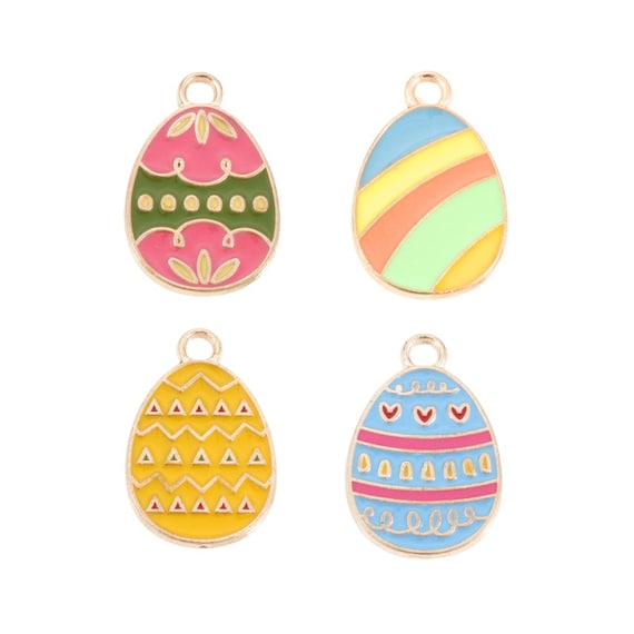 Gold Enamel Easter Egg Charm | Easter Charms | Holiday Charms