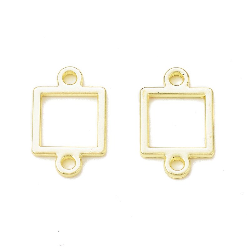 Square Connector Rings Light Gold Square Connector | Geometric Connectors | Shape Connectors ...
