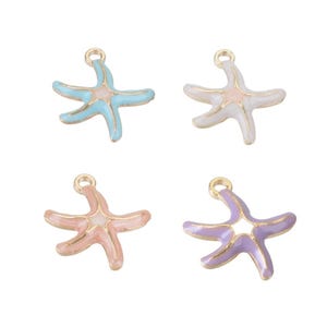 Gold Enamel Starfish Charm | Summer Charms | Ocean Charms | Sea Creature Charms | 5 Charms | 10 Charms | 20 Charms