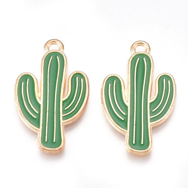 Cactus en émail | Pendentifs cactus | Charms succulents | Pendentifs en vrac | Lot de 5 breloques | Lot de 10 breloques | Lot de 20 breloques