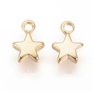 Tiny Brass Star Charm | Galaxy Charms | Celestial Charms | Star Charms | 5 Charms | 10 Charms | 20 Charms