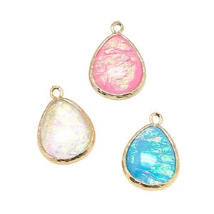 Gold Resin Teardrop Charm | Shape Charms | Resin Charms | 5 Charms | 10 Charms
