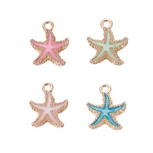 Light Gold Enamel Starfish Charm | Summer Charms | Ocean Charms | Sea Creature Charms | 5 Charms | 10 Charms | 20 Charms