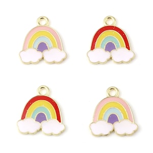 Gold Enamel Rainbow Charm | Weather Charms | Rainbow Charms | 5 Charms | 10 Charms | 20 Charms