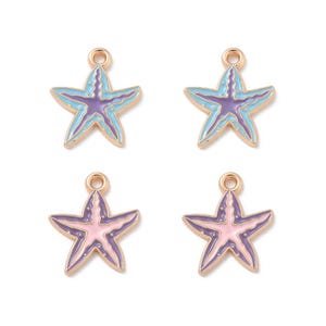 Gold Enamel Starfish Charm | Summer Charms | Ocean Charms | Sea Creature Charms | 5 Charms | 10 Charms | 20 Charms