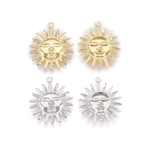 Sun with Face Charm | Weather Charms | Sun Charms | 5 Charms | 10 Charms | 20 Charms