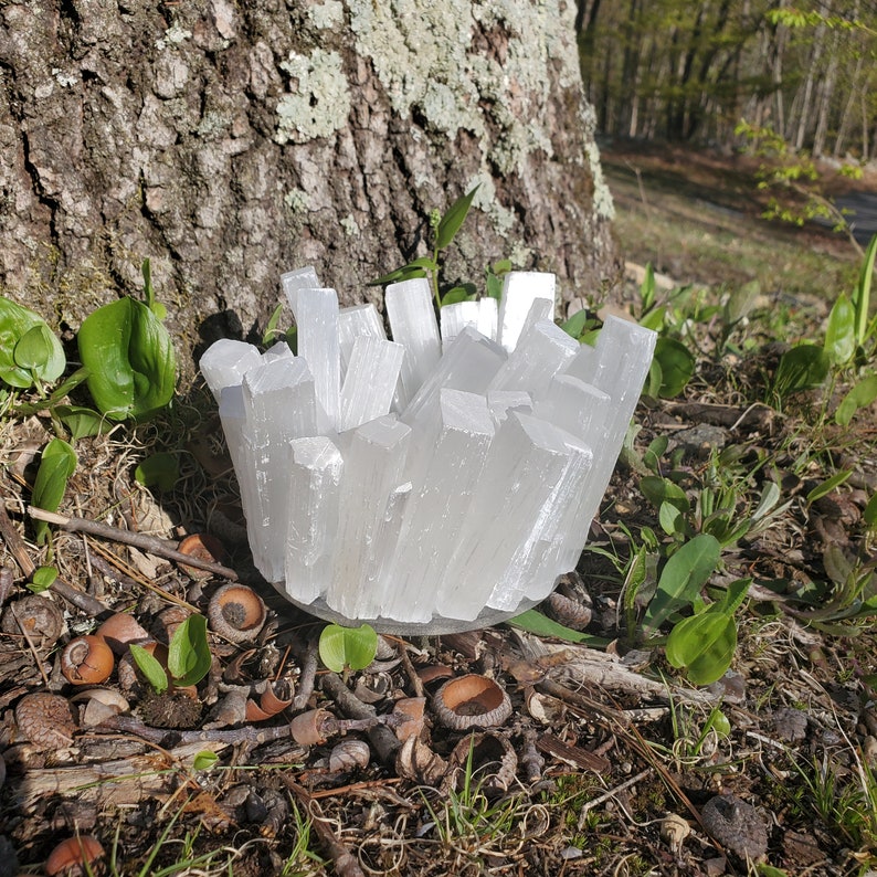 Satin Spar Pillar Tealight Candle Holder Etsy