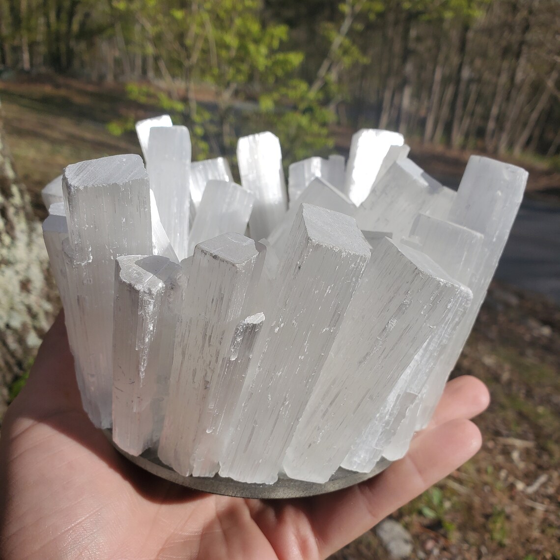 Satin Spar Pillar Tealight Candle Holder Etsy