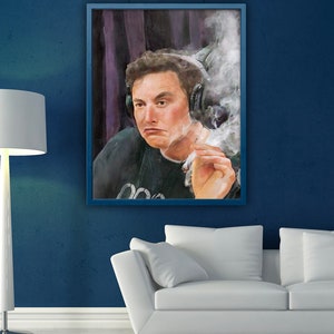12/” x 16/” Unframed Cool Posters for Guys Bedroom HAUS AND HUES Elon Musk Posters for College Dorm Trippy Room Decor and Cool Posters for Guys Funny College Posters for Guys
