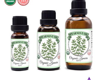 Aceite esencial de hierbabuena orgánico – Destilado al vapor / 100 % puro y natural / 15 ml - 60 ml