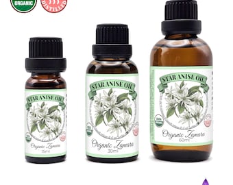 Aceite esencial de anís estrellado orgánico – Destilado al vapor / 100 % puro y natural / 15 ml - 60 ml