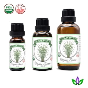 Organic Lemongrass Essential Oil – Steam Distilled | 100% Pure & Natural | 15ml - 60ml