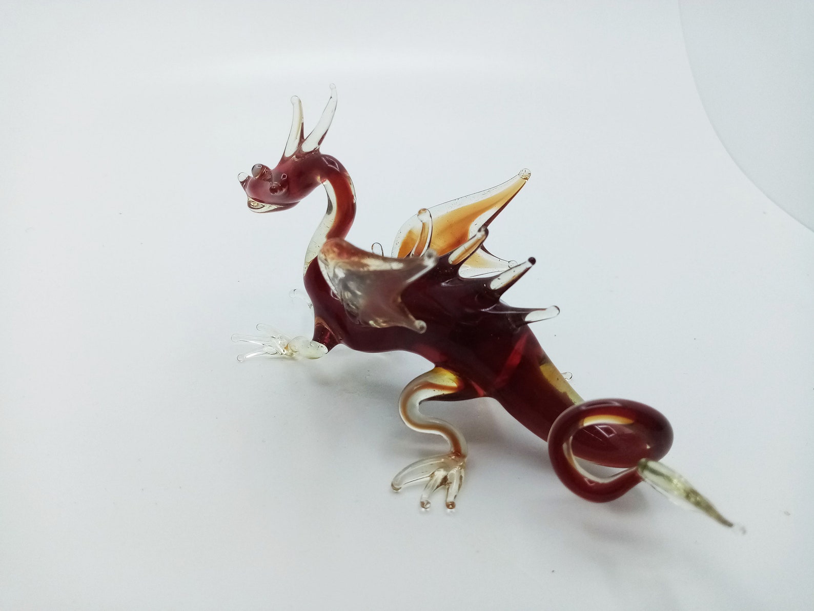 Glass dragon figurine / Dragon collection / Glass dragon Etsy
