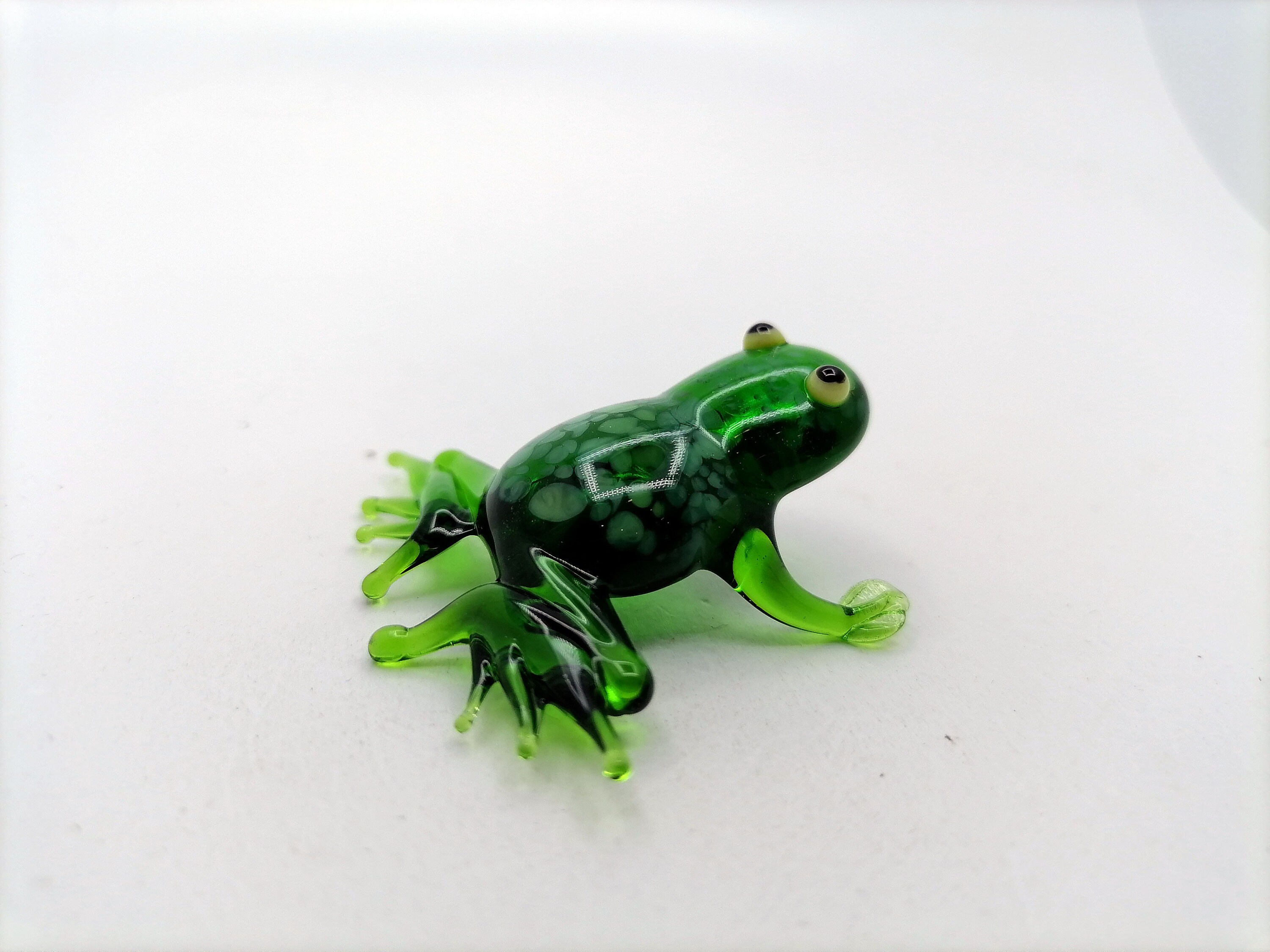 Glass frog figurine / Frog collection / Glass frog statue / Etsy
